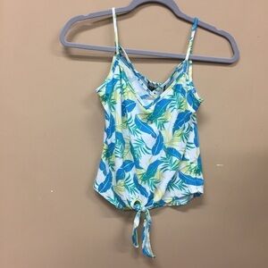 Poof New York  Tank Top Blue Green Tropical